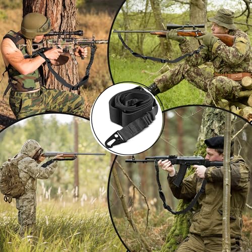 Adjustable Two Point Sling - Durable Nylon Rope for Rifle - Black