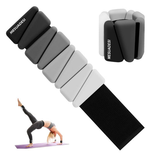 Wrist and Ankle Weights for Women, Set of 2 Adjustable Ankle Weights Wearable Arm and Leg Wrist Weights for Walking Yoga Pilates Running Dance Gym 1Lb Each (Gradient Black)