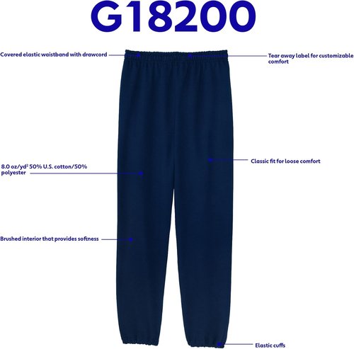 Gildan Fleece Sweatpants - Comfortable Elastic Bottoms for Adults | Style G18200
