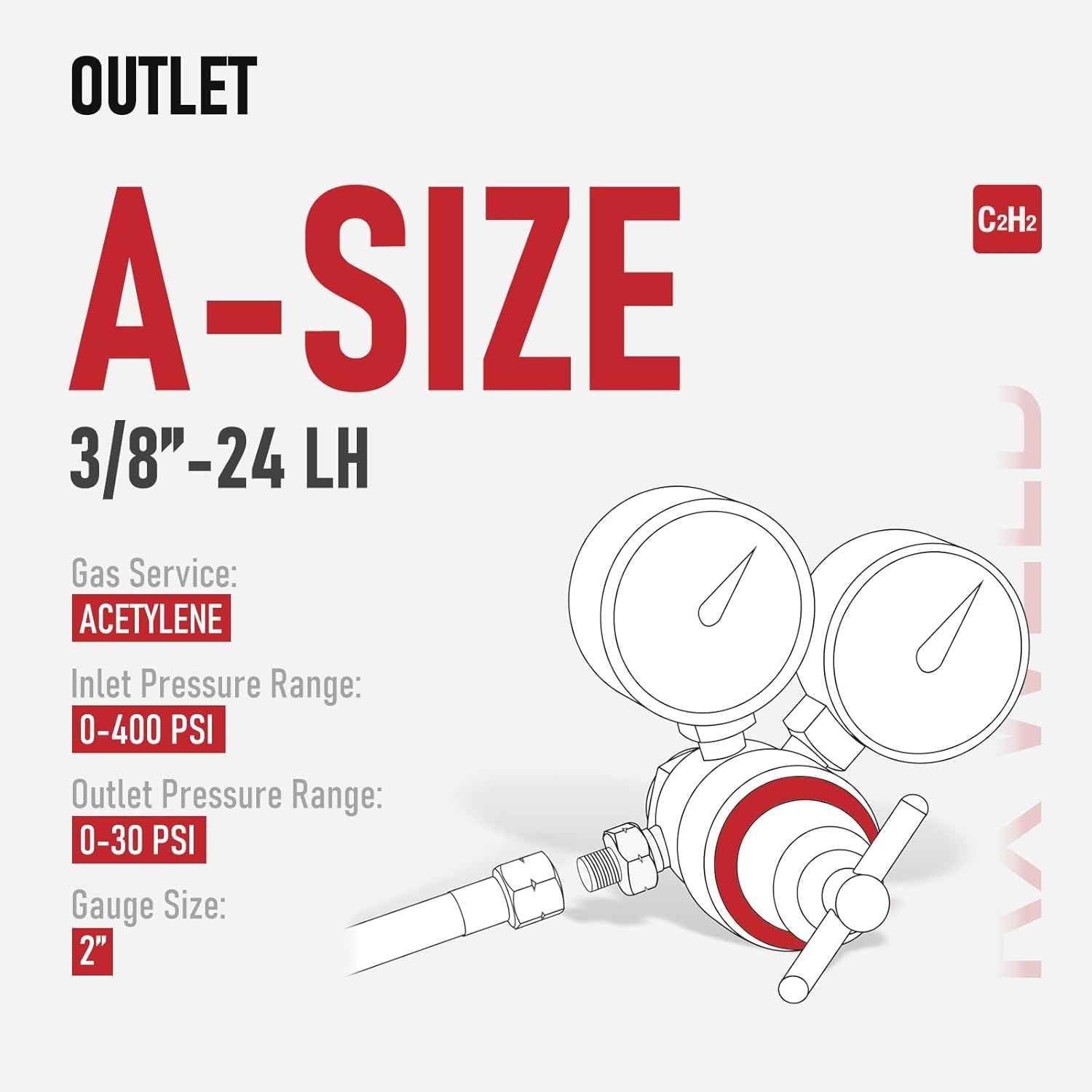 Oxygen Acetylene Regulator Set - Light Duty RX WELD for Small MC Tanks, CGA-540 & CGA-200