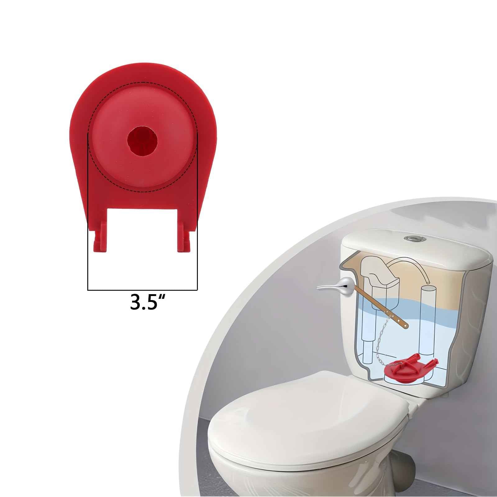 (2-Pack)3.5-Inch Large style Toilet Flapper Replacement Kit with Chain,Compatible with Kohler GP1039444 Toilet Flapper for One-Piece Toilets with Class Five Technology,Strong Sealing,Red