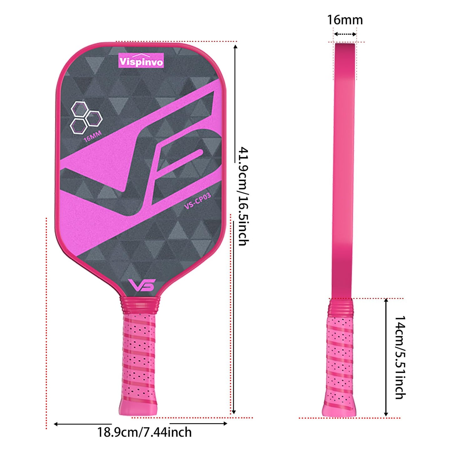 Vispinvo Pickleball Paddles Set of 2, Fiberglass Pickle Ball Paddles with 4 Grip Straps + 2 Paddle Covers, Durable &Lightweight Racket for Beginners, Men, Women, Adults, Kids