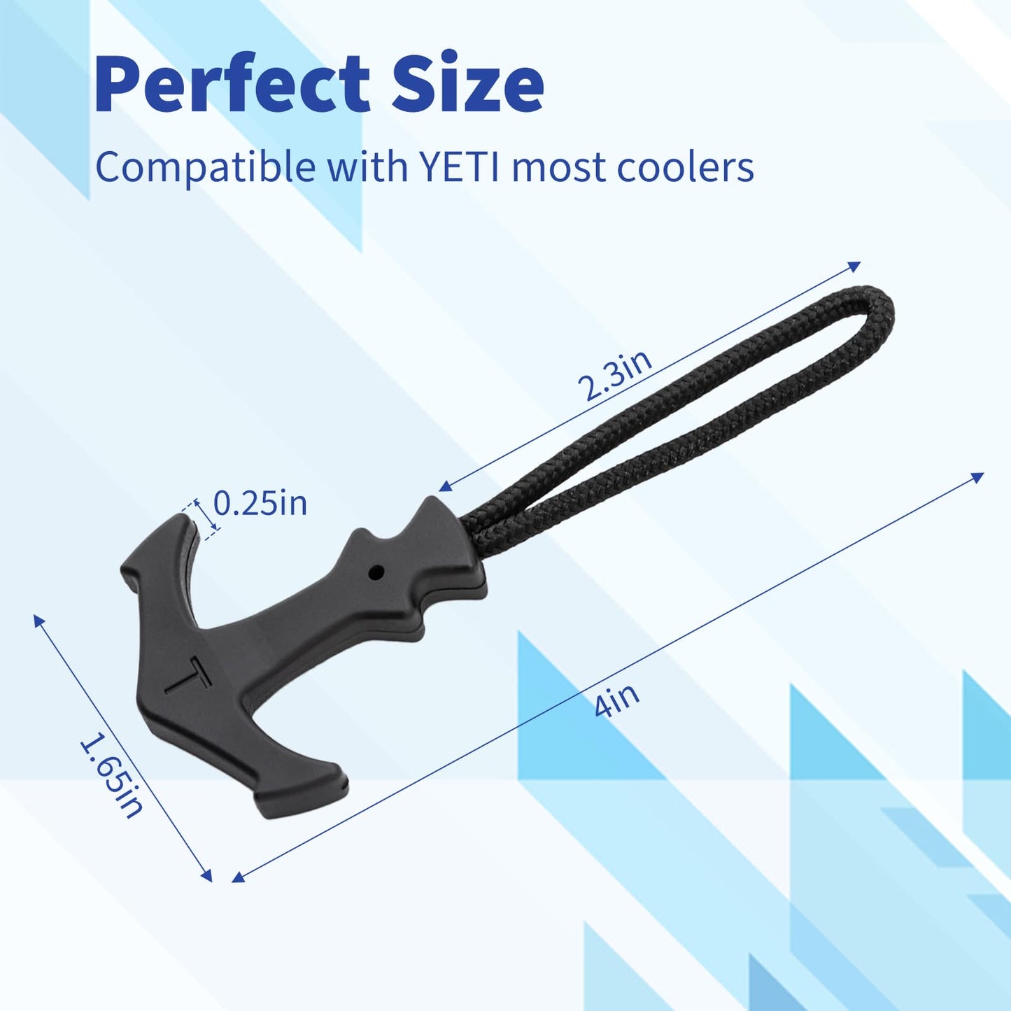 4 PCS Zipper Pulls Replacement Compatible with Yeti Cooler, Heavy Duty T-Shaped Zipper Pulls, Durable Pullers Made of Tough Paracord and Strong Plastic, Ideal for Coolers, Backpack and Totes