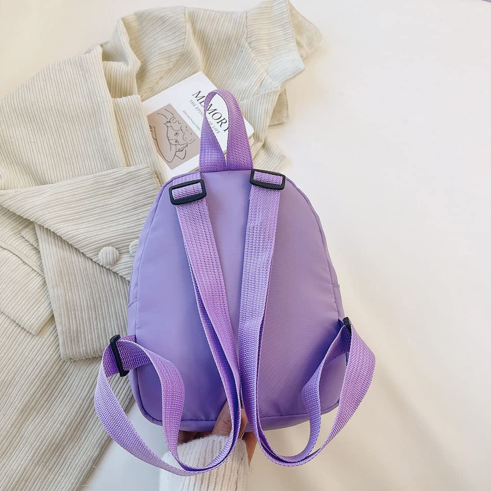 LAKEDREAM Casual Nylon Women Mini Backpack Fashion Solid Color Preppy Style Female Small Travel Knapsack Rucksacks (Style A White)