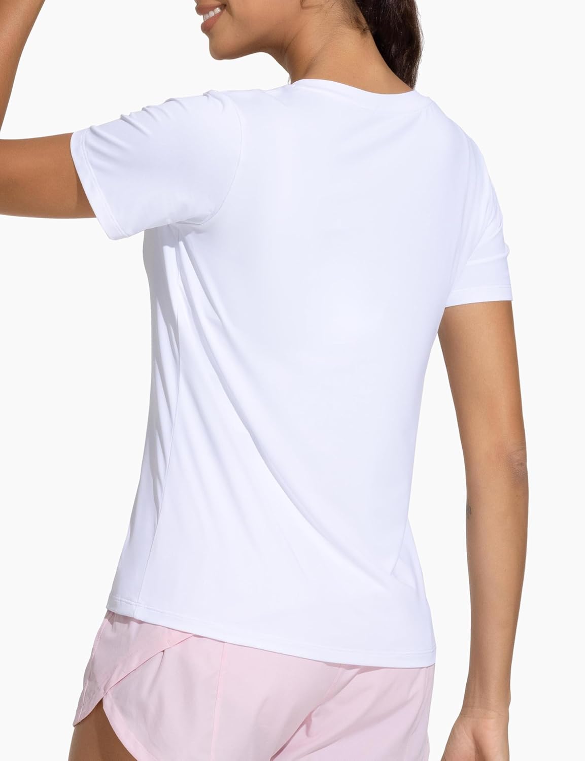 The Gym People Women's V-Neck Workout Shirts - Breathable Short Sleeve Yoga Tees | Athletic Fit