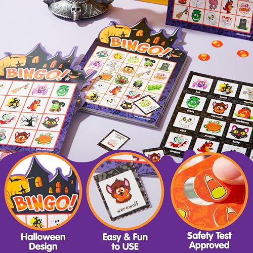 Halloween Bingo Game for Kids - 32-Player Set - Castle Edition