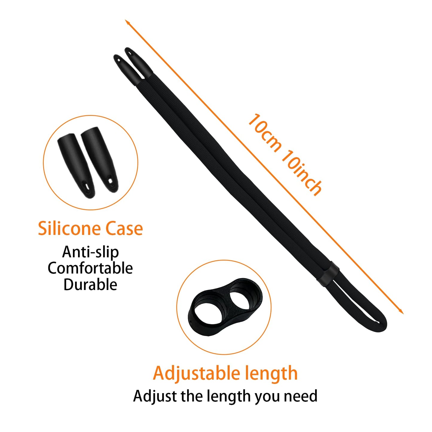 Favanty Sunglasses Floating Strap for Swimming Test hanging Anti-slip Glasses Strap for Men Women Kids,Surf Eye Glasses Holders Around Neck,Swim loupes strap Eyeglasses Lanyard 2PCS(BLK/BU)