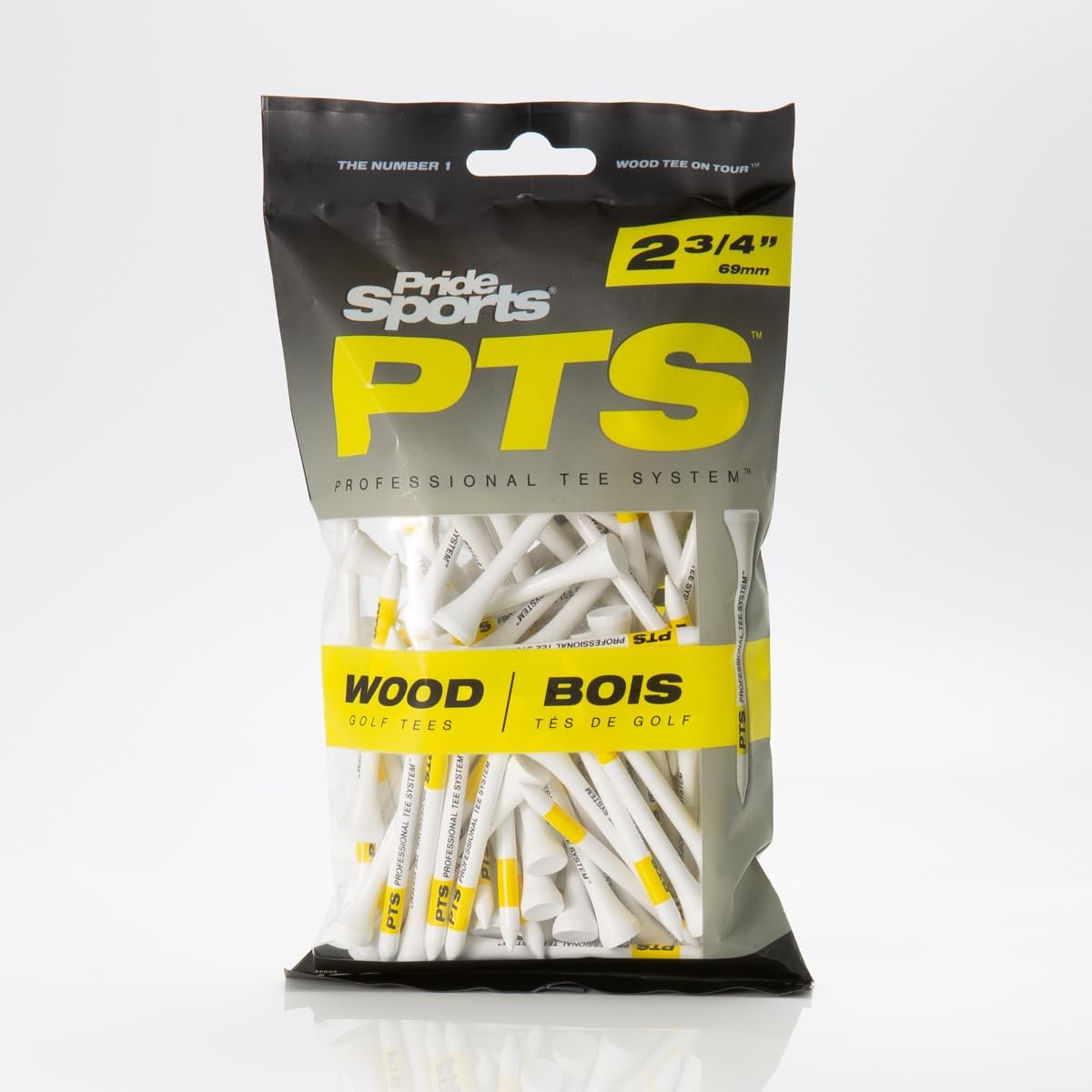 PrideSports PTS Wood Golf Tees - 100 Count, 2-3/4 Inch | Top-Rated #1 Wood Tee for Drivers & Woods
