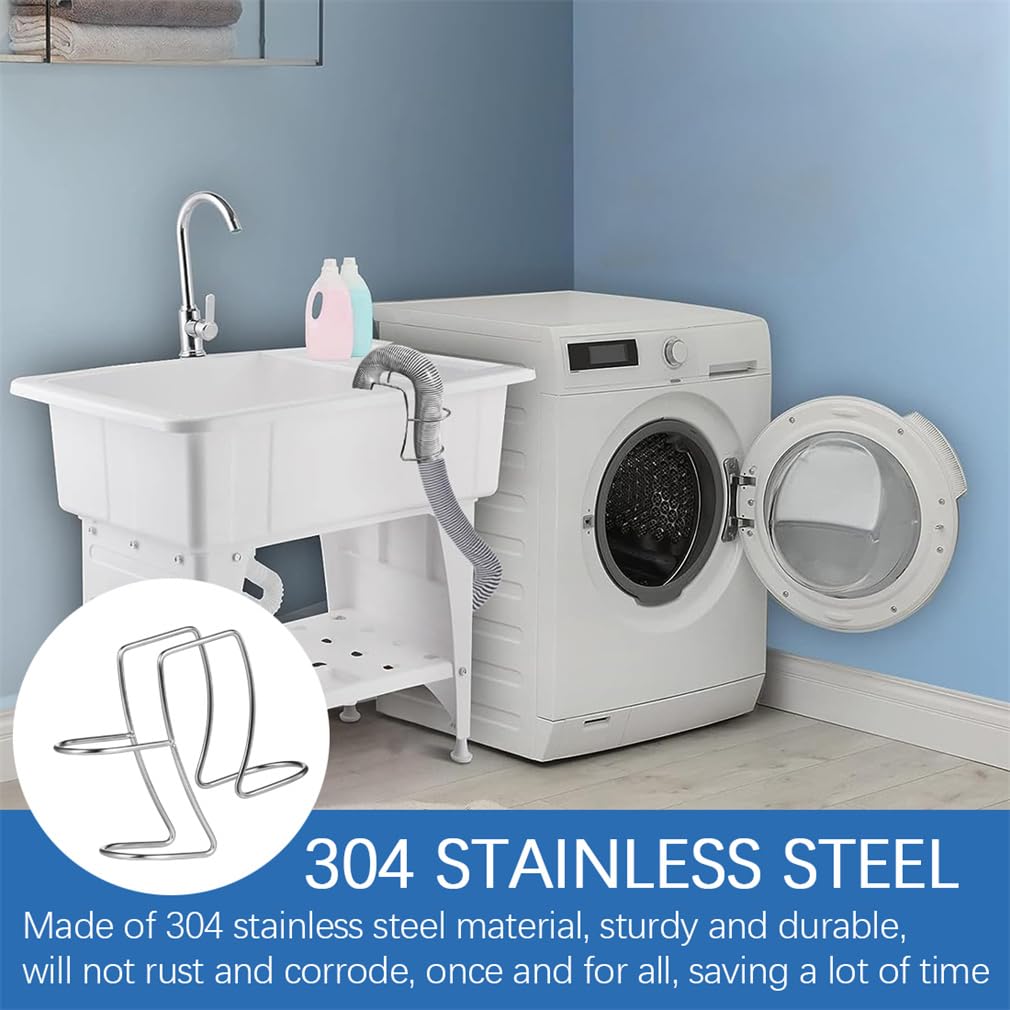 Washing Machine Drain Hose Holder Washer Drain Hoses Holders 304 Stainless Steel Washing Clip ClampUniversal Adjustable Utility Sink Clamp Fits All Drain Hose