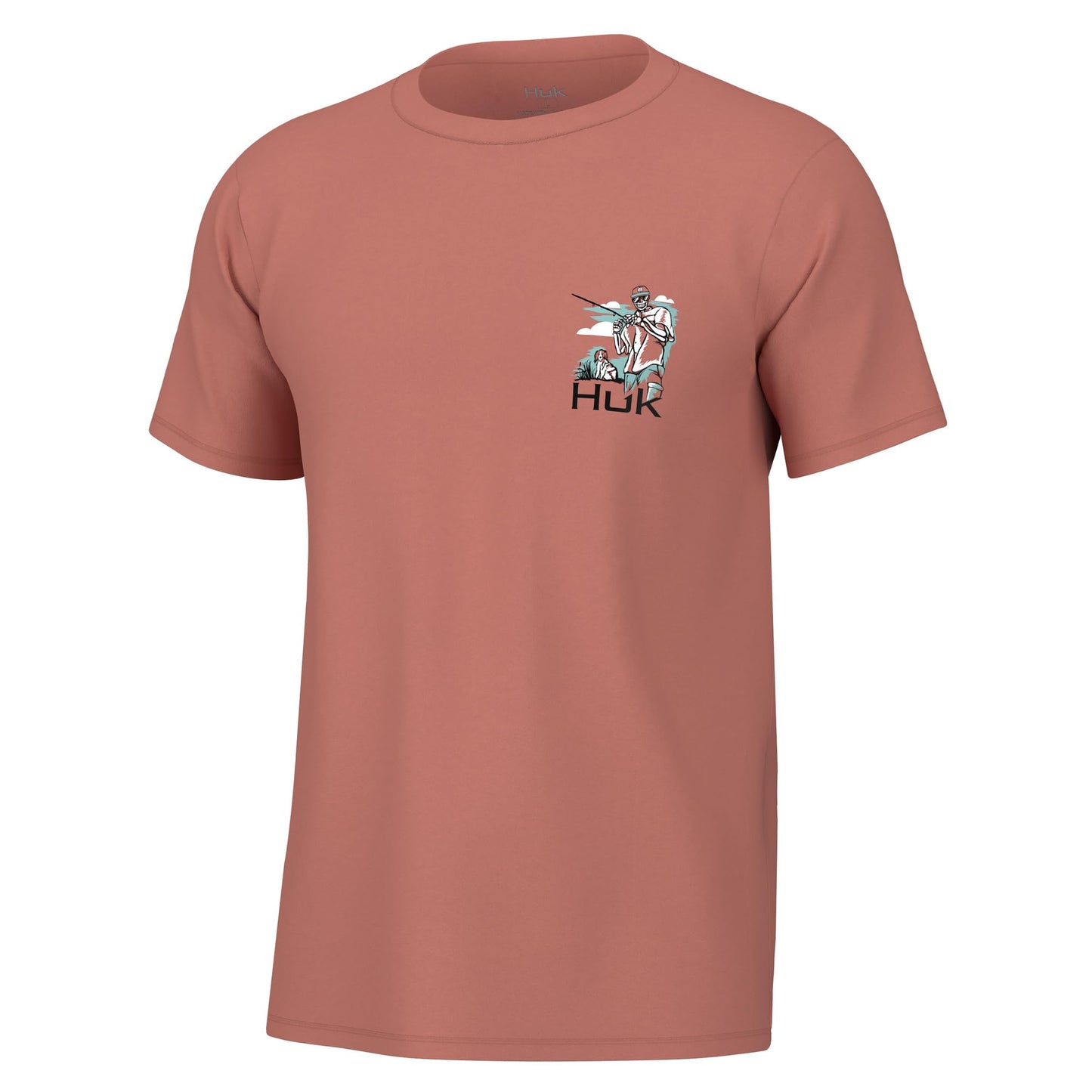 HUK Mens Fishing Graphic Tee, Performance Short Sleeve, Quick-Dry, Fletch N Bones - Sunburn, XX-Large