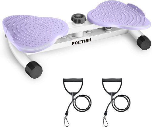 Waist Twister Ab Machine, 300 lbs Weight Capacity, Adjustable Ab Twister Board with Foot Massage for Belly Fat Loss, Noiseless Home Gym Equipment for Women/Men (Purple)