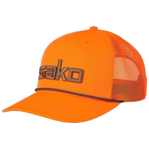 Beretta Men's Hunting Sako 3D Pre-Curved Visor Adjustable Snapback Trucker Hat with 3D Embroidery Sako Logo, Blaze Orange