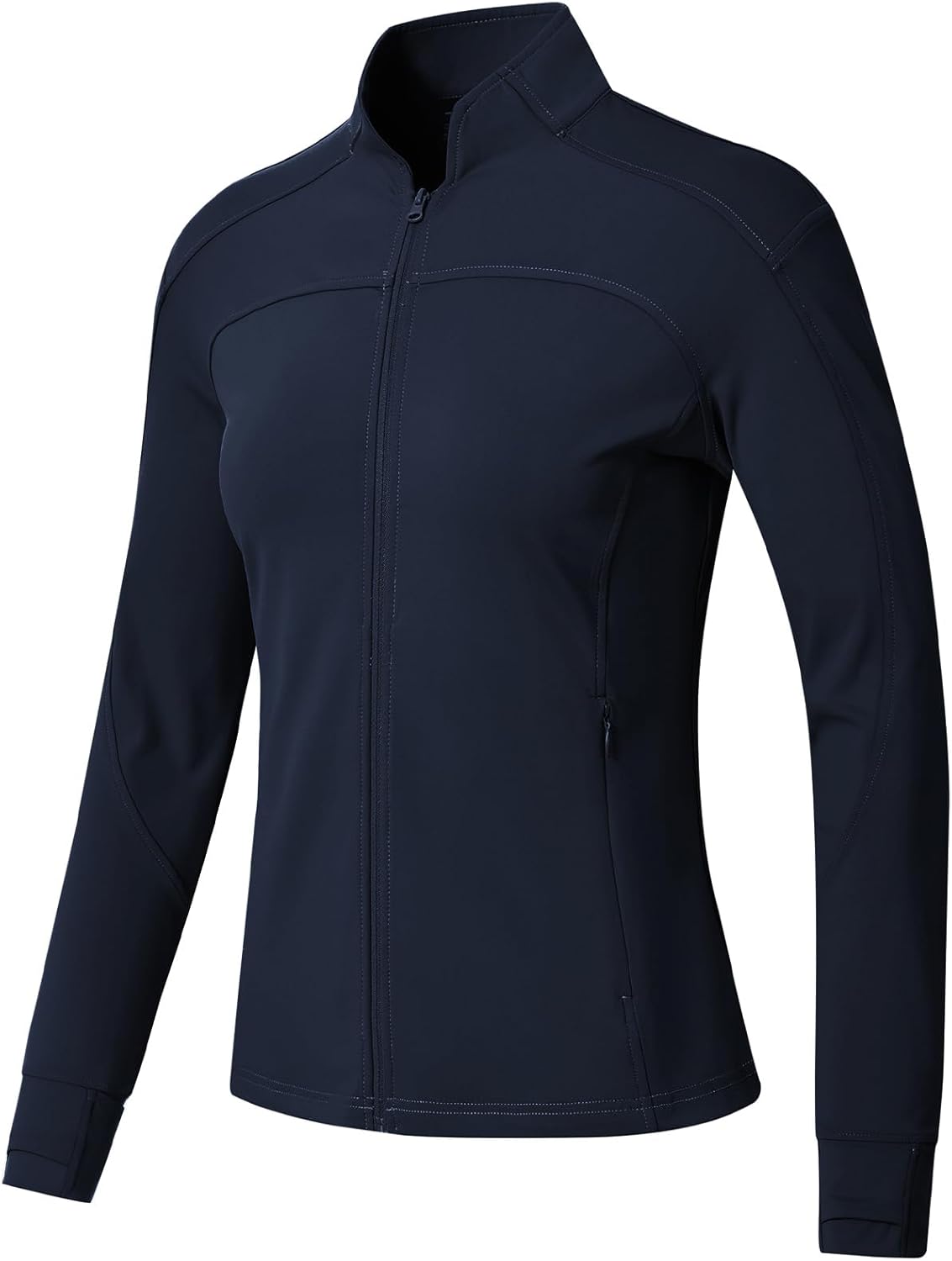 BGOWATU Women's Lightweight Workout Jacket - Zip-Up Athletic Jacket with Thumb Holes