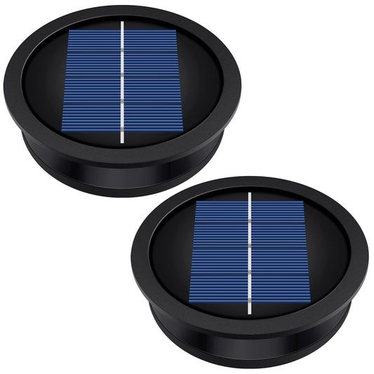 2 Pack Replacement Solar Light Parts(Top Size 3.2 inches, Bottom Size 2.9 inches),7 Lumens Warm White LED Waterproof Solar Light Replacement Top Kit for Outdoor DIY Hanging Lanterns