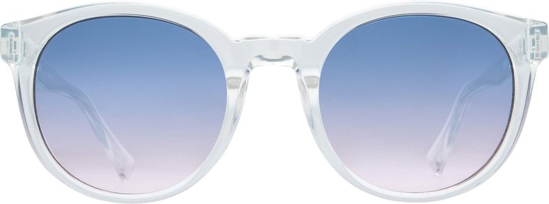 Spy Optic HiFi, Round Sunglasses, Color and Contrast Enhancing Lenses, Clear - Purple Sunset Lenses