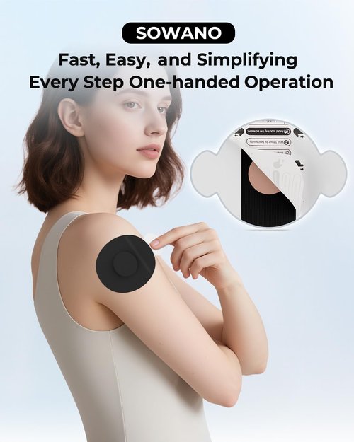 Libre 3 Sensor Covers Waterproof- 20pcs Sensor Covers for Libre 3， Adhesive Patches for CGM，Backing with Easy-Peel Tab for 10-14 Days Full Cover No Glue in Center (Black)