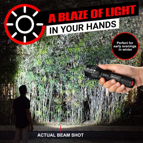 GearLight LED Tactical Flashlight S1000 with Batteries Included, Bright, Zoomable, 5 Modes, Compact for Camping & Emergency