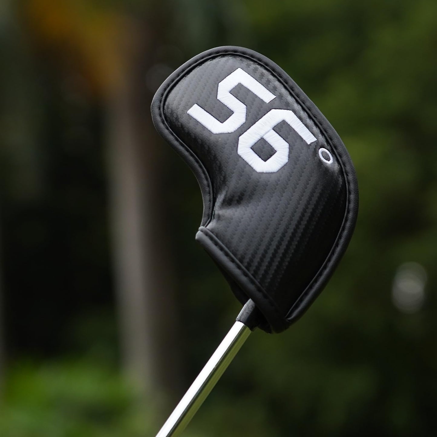 Craftsman Golf 6pcs Golf Club Wedge Covers Protective Headcover 50° 52° 54° 56° 58° 60° on Both Sides Woven Embossed Faux Leather Black fit RH and LH