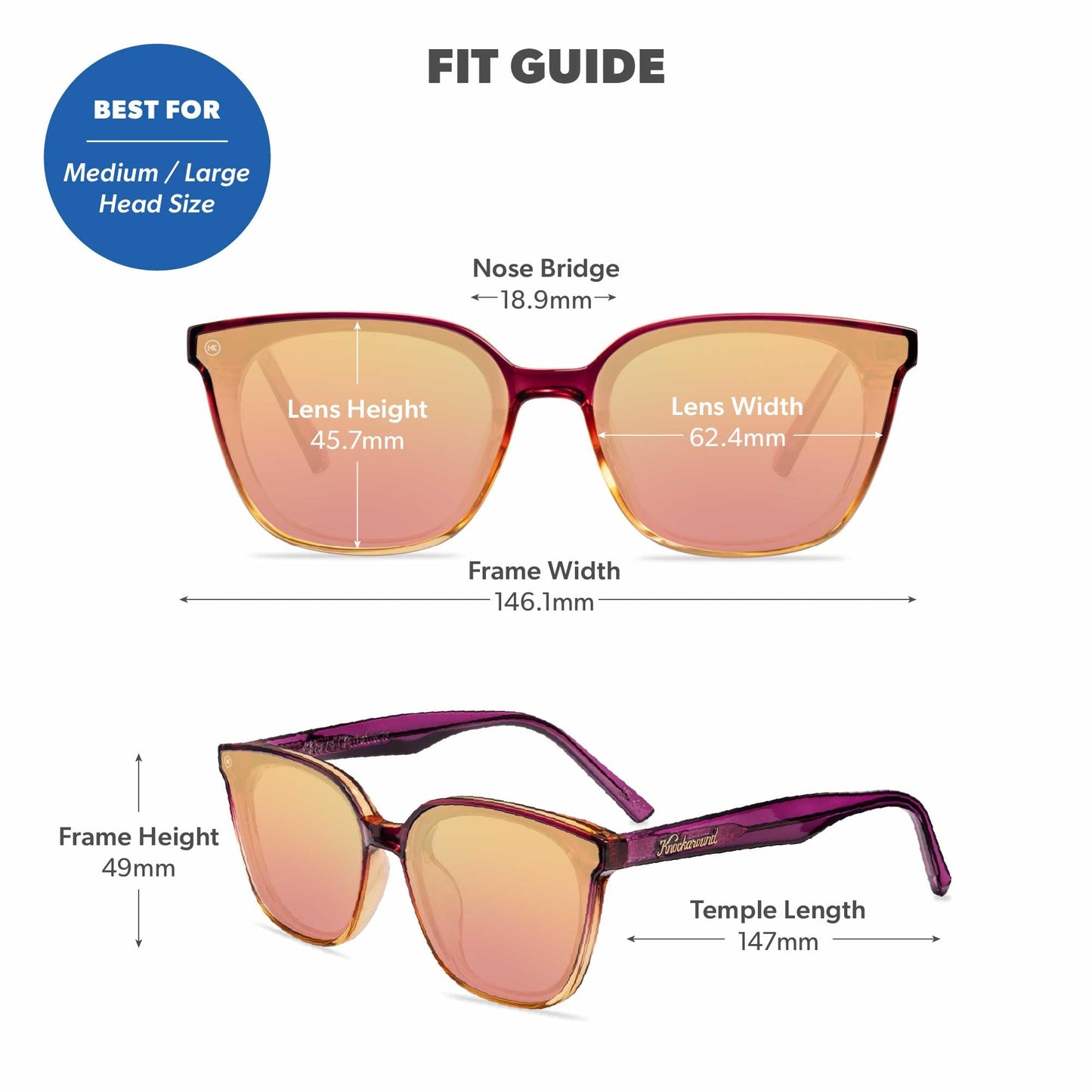 Knockaround Trendy Sunglasses for Women - UV400 Protection