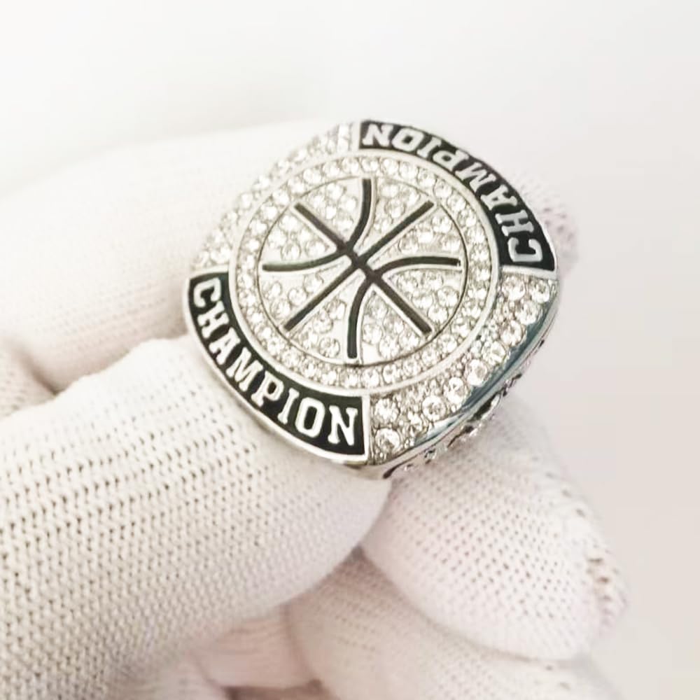 ZZXZJW 12 Pcs Basketball Championship Ring Trophy Award Gift Tournament Championship Ring Winner Tournament Team, from Size 8 to 11, (Silver, Size 7)