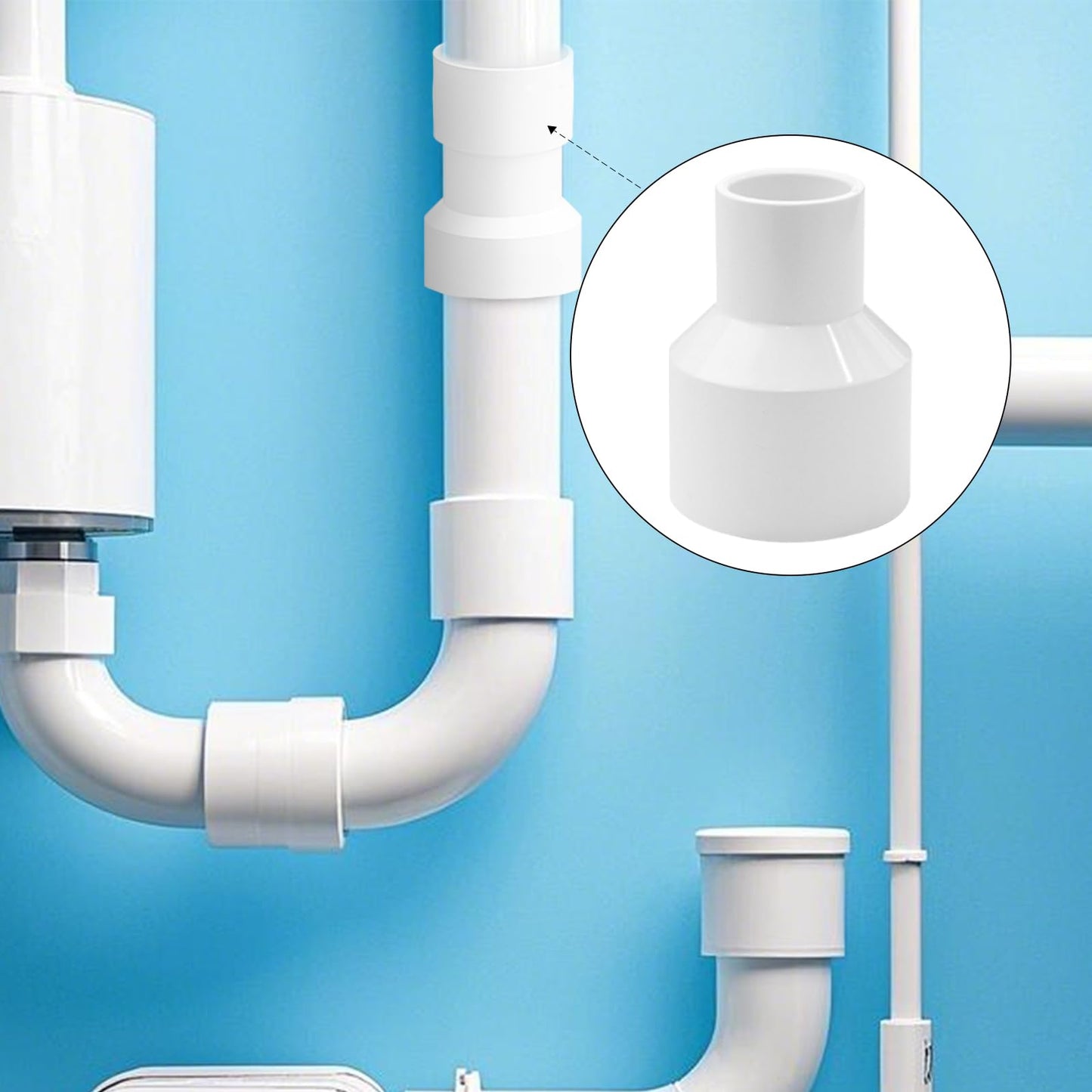 LESSO PVC Pipe Fitting - Reducing Coupling (SOC × SOC), 3/4 to 1/2 Inch Fitting, High-Flow SCH40 Pipe Fitting for Plumbing, Irrigation, Pool, Spa, DIY Projects and NSF Certified (Pack of 10)