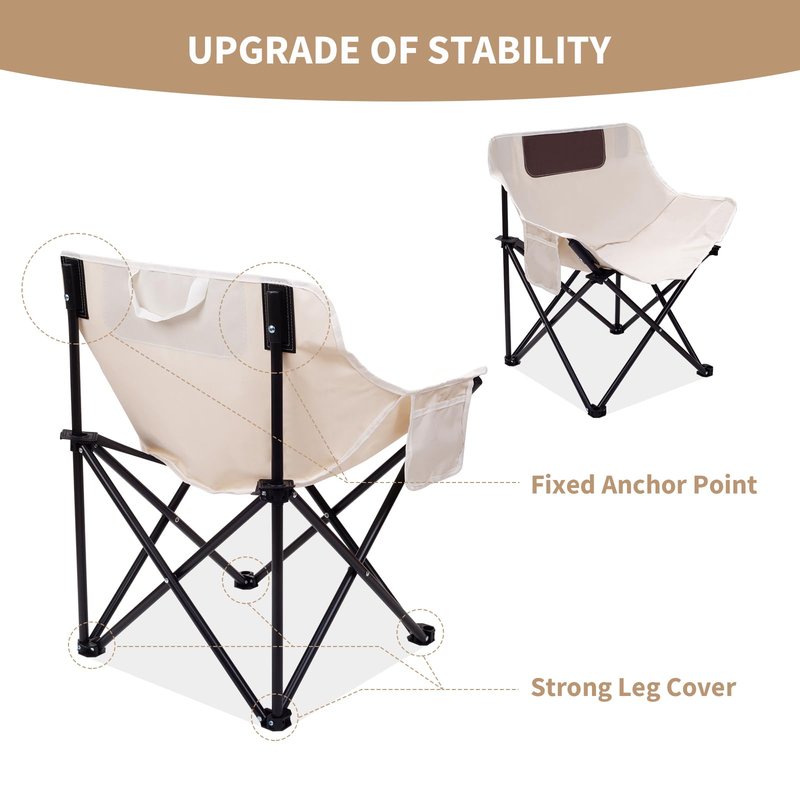 Portable Folding Chair for Sauna, Fast Folding Chair with Carry Bag and Side Pocket Chairs for Adults, Carry Chair for Camping, Tailgates, Beach, and Sports(Black)