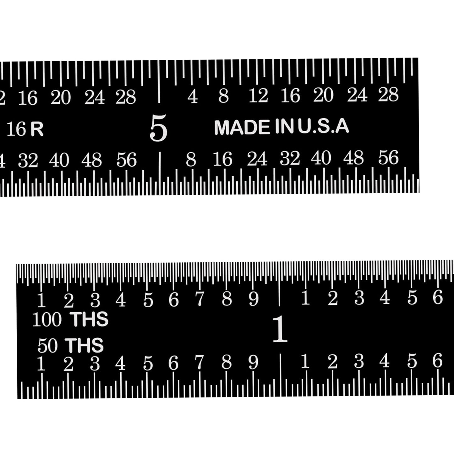 PEC Tools Stainless Steel Ruler Set(6"+12"), High-Contrast Machinist Ruler with Markings 1/32", 1/64", 1/50" and 1/100", Made in USA