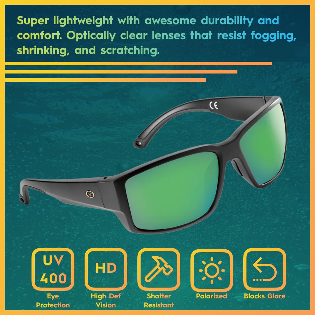 Flying Fisherman Baleen Polarized Sunglasses for Men, Women, Fishing, Boating, Outdoor Sports, 100% UV Protection