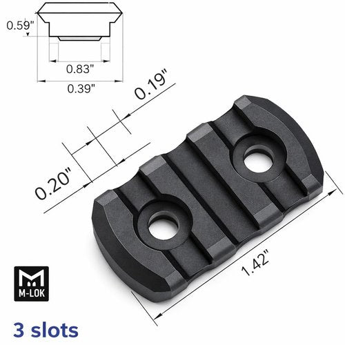 Gotical Combo of (3-Slot & 5-Slot) MLOK Section Adapter Super Value Picatinny Section Adapter for 3-Slot and 5-Slot Rail, 8-Pack, Black