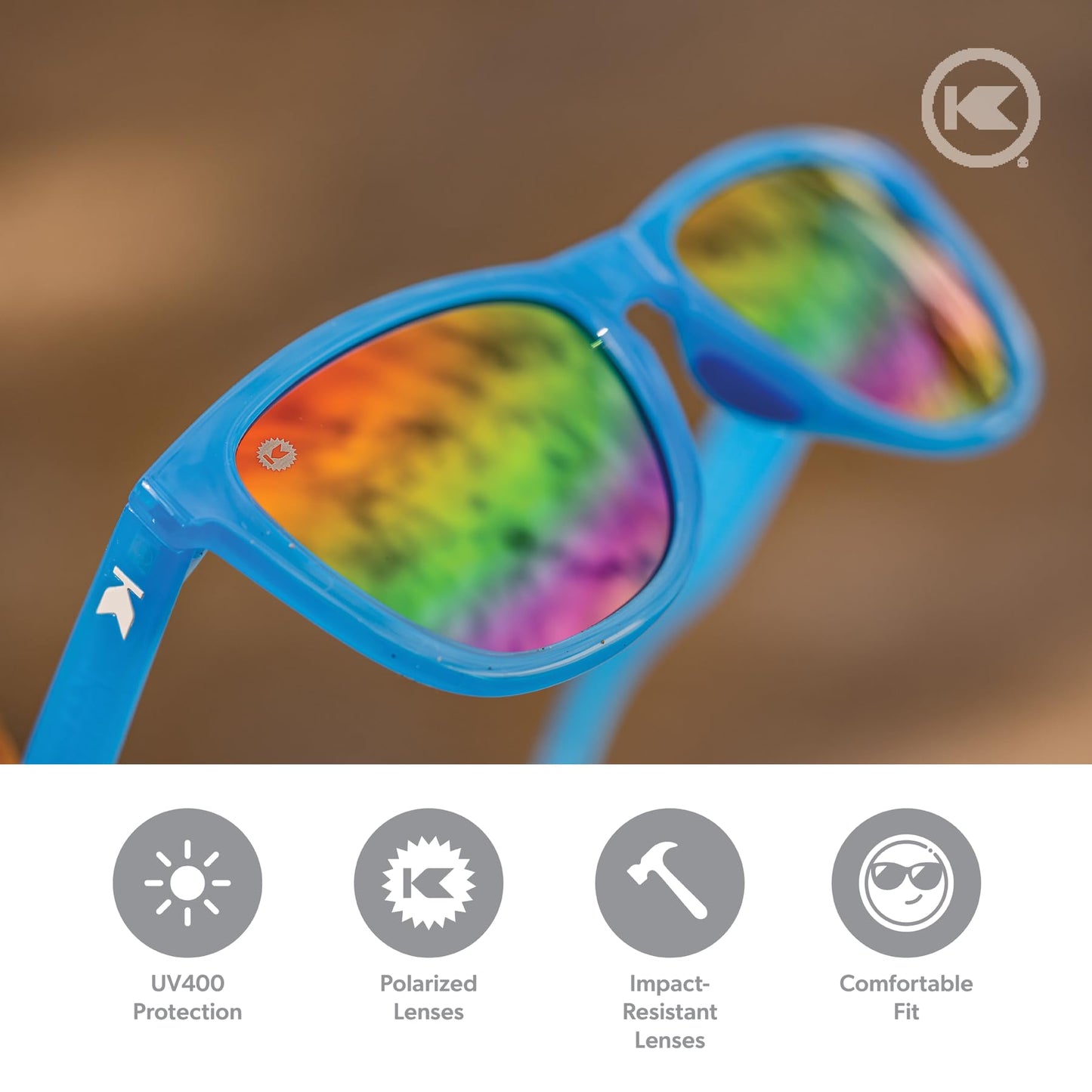 Knockaround Square Polarized Sunglasses for Men & Women - UV400 Protection