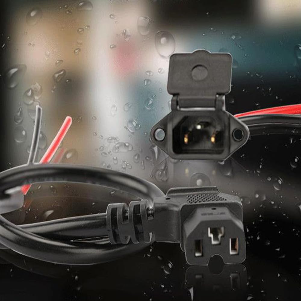YUYUEMI Charging Socket for E-Bike Battery Charger with Universal Three Hole 12AWG Electric Vehicle Connector Plug Electric Scooter Charging Port