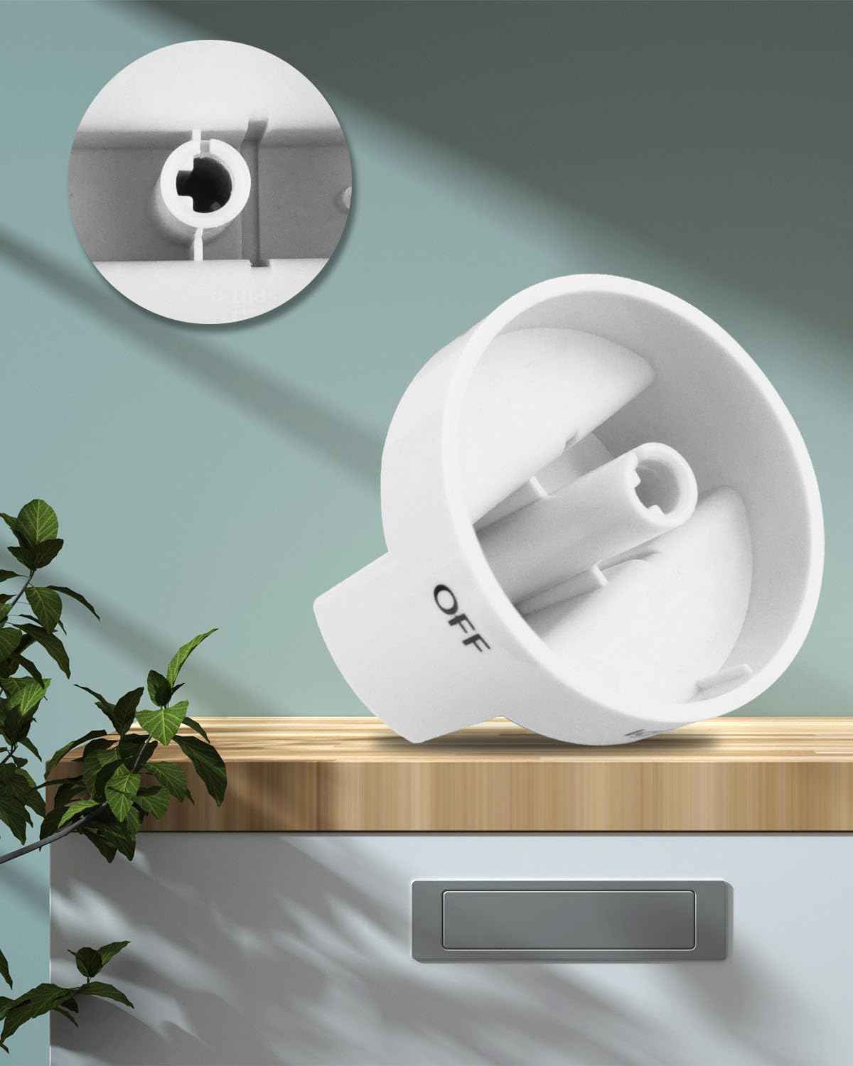 4Pack Fit for Whirlpool Gas Stove Knobs Replace #WPW10339443 AP6019878 2311009 PS11753189 PS3507189 White Stove Knobs Replacements Range Oven Knobs Part Upgraded