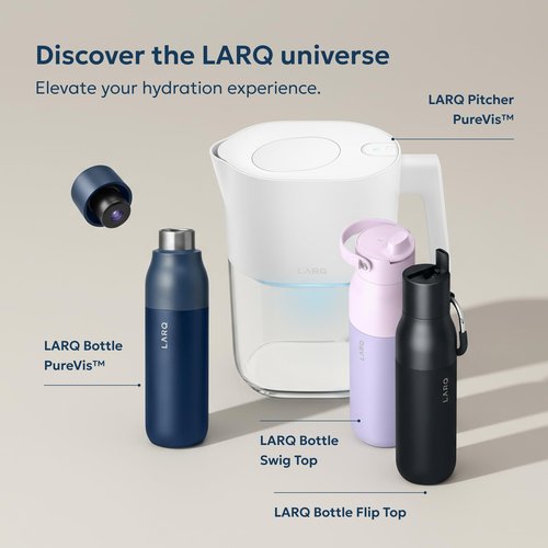 LARQ Bottle Filtered Cap - Compatible with PureVis, Flip Top and Twist Top Bottle, Granite White