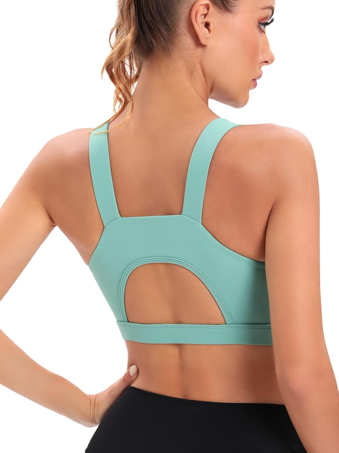 RUNNING GIRL High Impact Sports Bra - Racerback Workout Crop Tank Top for Ultimate Support
