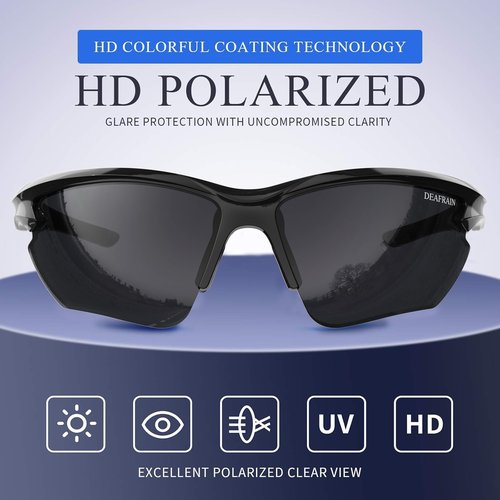 DEAFRAIN Polarized Sports Sunglasses - Unbreakable TR90 Frame with UV Protection for Cycling, Running, Fishing