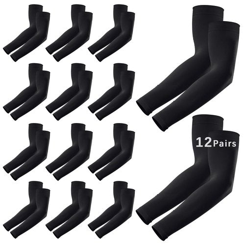 Anpuimult 12 Pairs Arm sleeves for men, Cooling UV Sun Protection sleeves to cover arms for women basketball arm sleeve Outdoor Sports