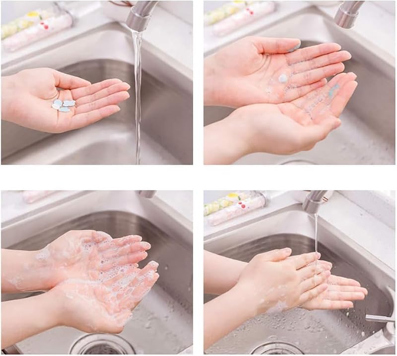 Jizlan Portable Multicolor Paper Soap Sheets - 5 Boxes Hand Wash & Travel Cleansers