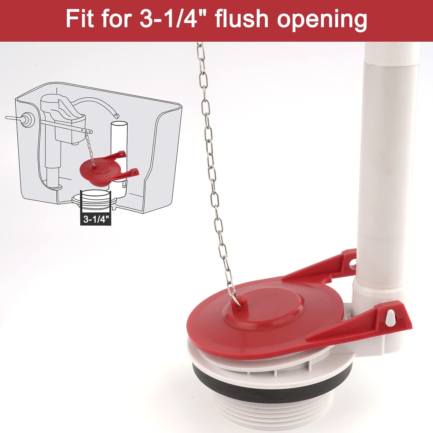 Class 5 3-1/4" Toilet Flapper Replacement Compatible with Kohler Toilet Part GP1078441 Replaces K-GP1016546/1042313, High Performance Toilet Flapper with Stainless Steel Chain Hook, Easy to Install