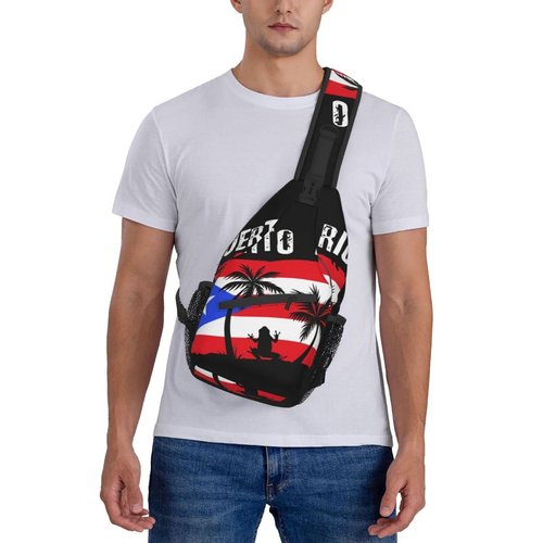 ASYG Puerto Rico Rican Flag Sling bag/Crossbody Backpack/Puerto Rican Shoulder Bag for Men For Women, Travel, Hiking, Work