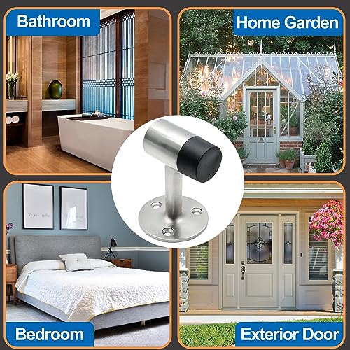 3-Inch Heavy Duty Floor Stopper - Brushed Nickel, 1 Piece
