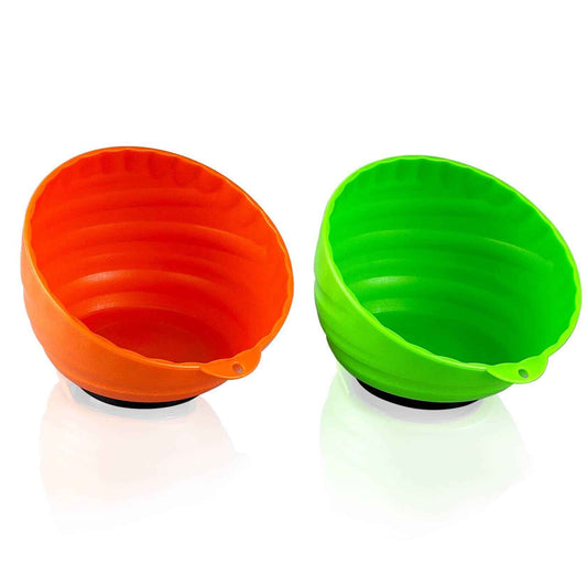 C&T 2-Piece Magnetic Nut Cup, Nuts and Bolts Organizer Set, 6 Inch Cup Diameter, Holds up to 5 lbs, Magnetic Bowls for Holding Nuts and Bolts, Small Parts, Pins, Tools