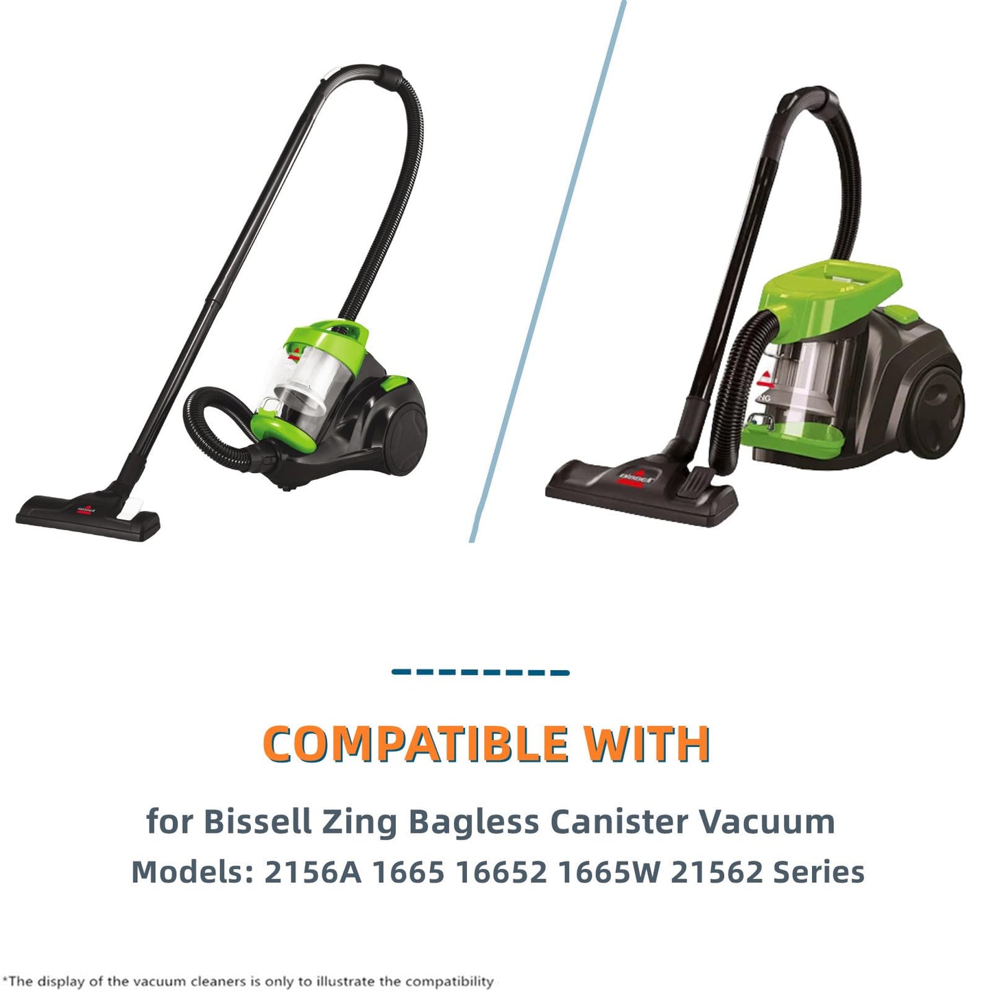 JEDELEOS Extension Wand Replacement Hose for BISSELL Zing Canister Vacuum Model 2156A, 1665, 16652, 1665W and 21562 Series (17.8inch, Pack of 2)