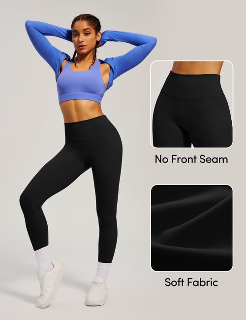 IUGA Scrunch Butt Lifting Leggings for Women No Front Seam Compression Tummy Control Workout Seamless Leggings for Gym Yoga Black