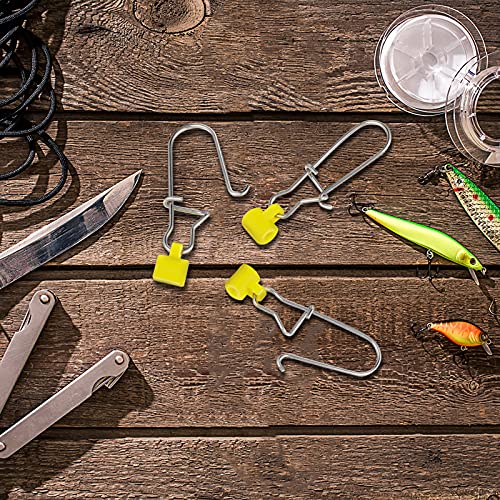 Fishing Line Sinker Slides with Duo Lock Clip - Yellow, 4.3 cm, 50 pcs