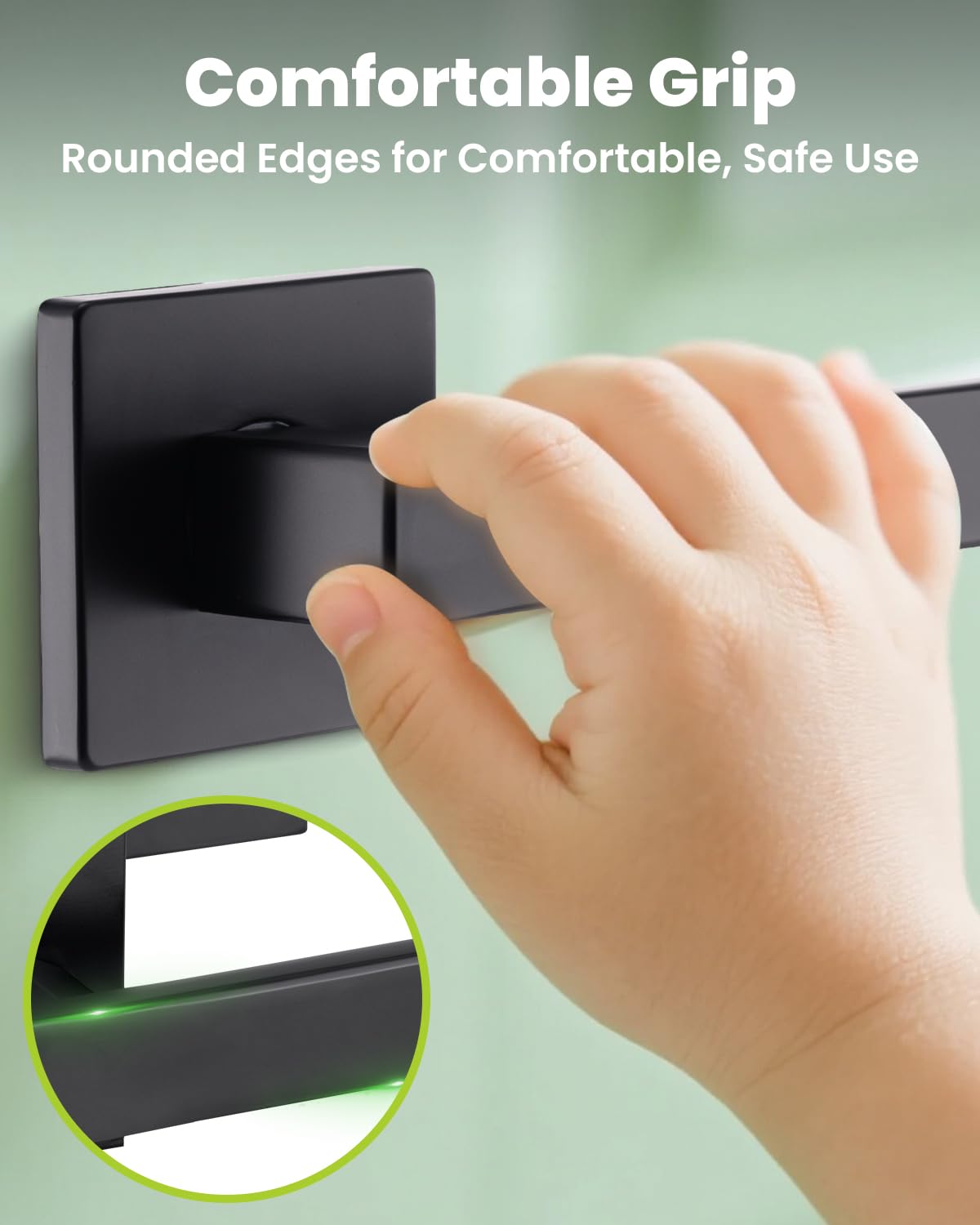 MENDOCK Passage Door Lever Dummy GreenShield Exterior Interior Door Handle for Hallway Closet Heavy Duty Non-Locking Lever Sets No Key Door Knob for Right Left Handed Door (1 Pack, Matte Black)