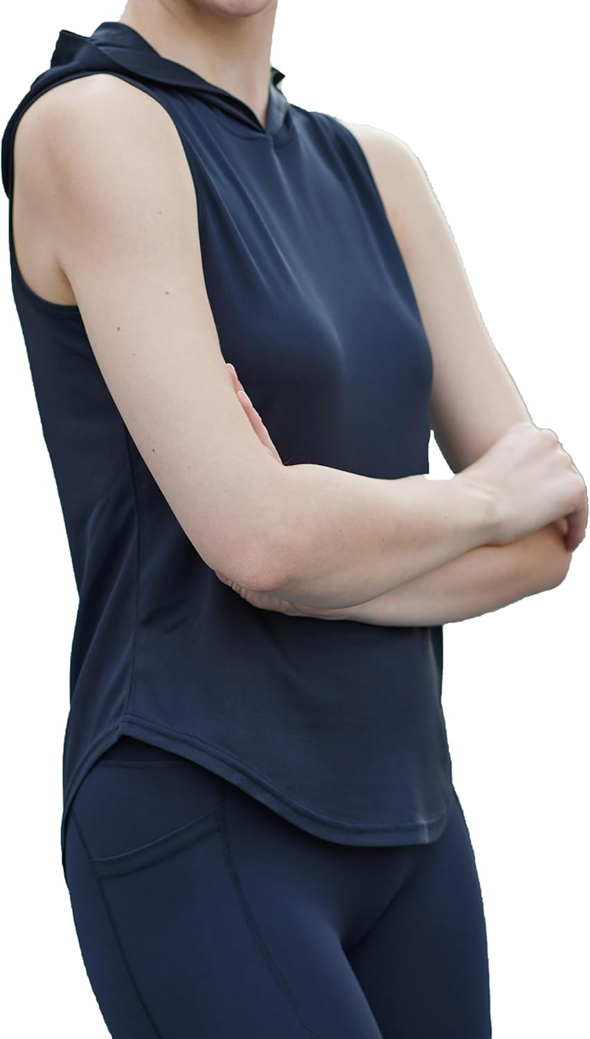 Skiennix Women's Hooded Tank Top - Quick Dry Sleeveless Yoga & Running Shirt | Perfect for Gym Workouts