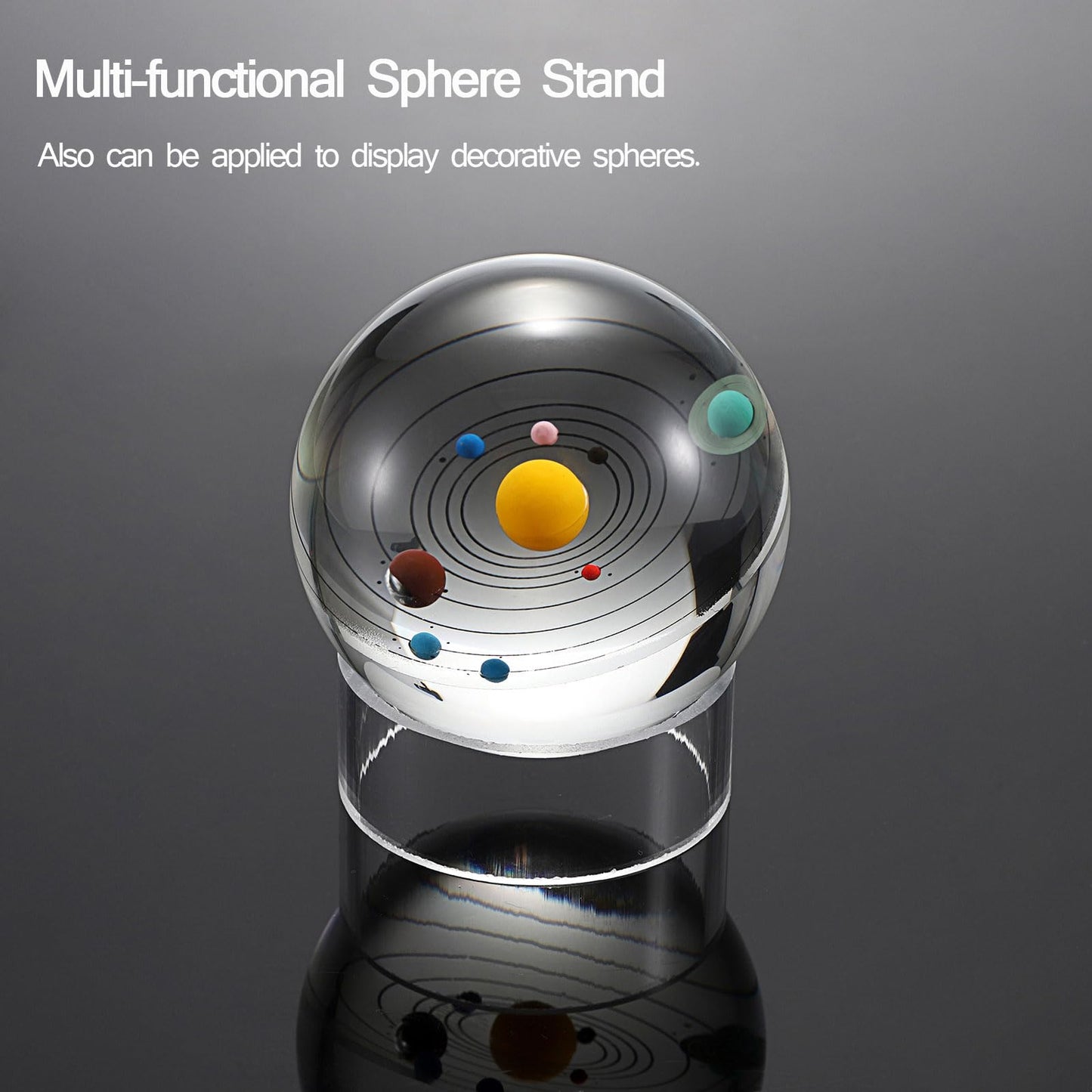 Hipiwe 6Pcs Ball Display Stands Sphere Hoder - Plastic Sport Ball Holder Clear Soccer Ball Display Rack Memorabilia Ball Display Ring Pedestal for Sphere Football Basketball Volleyball,2.6" D