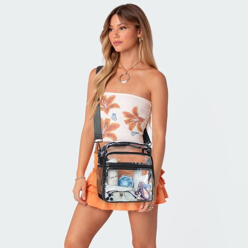 LATMAP Clear Stadium Bag - 12x6x12 Transparent Purse with 3-Zipper Pockets | Ideal for Concerts & Sports Events