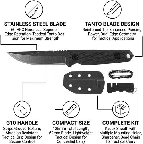 KOFERY Mini Neck Knife - Lightweight Fixed Blade EDC Tool with Sheath | Perfect for Camping, Hiking, Fishing