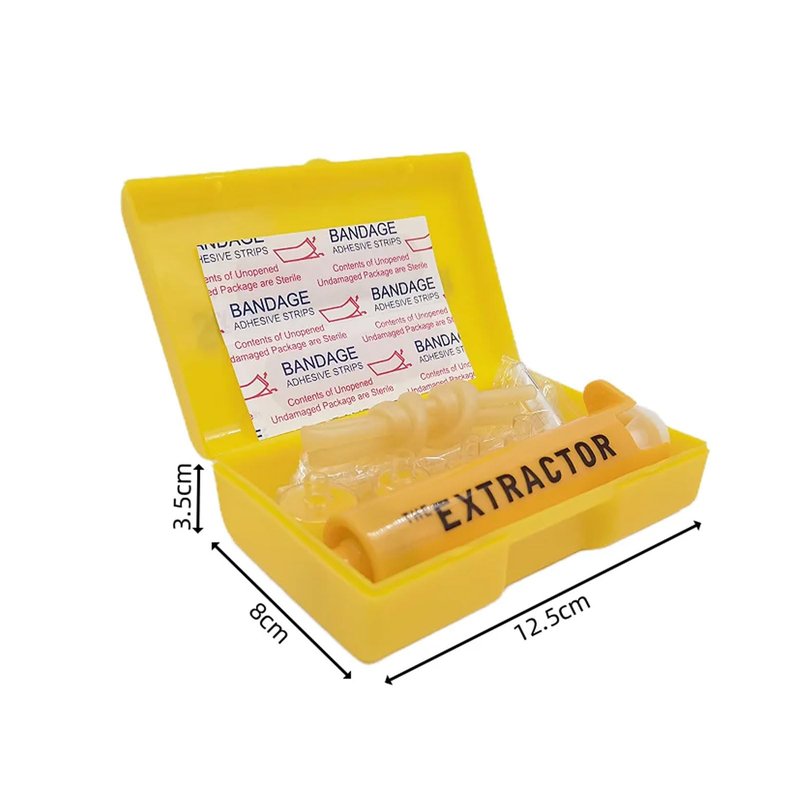 Snake Bite Kit, Bee Sting Kit, First aid kit, Venom Extractor Suction Pump, Bite and Sting First Aid for Hiking, Backpacking and Camping. (Yellow Kit)